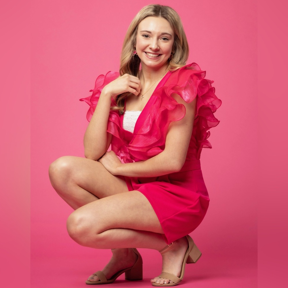 SHEIN Pink Ruffled Jumpsuit